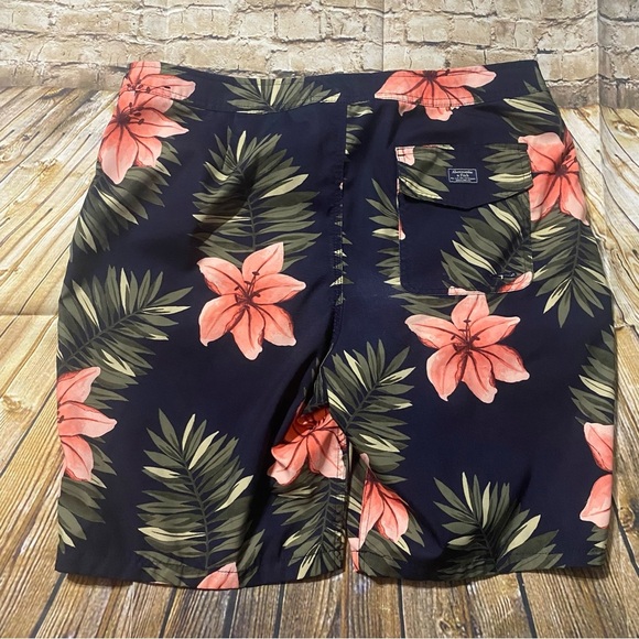Abercrombie & Fitch Floral Board Shorts Swim Trunks Blue Pink - Picture 3 of 6